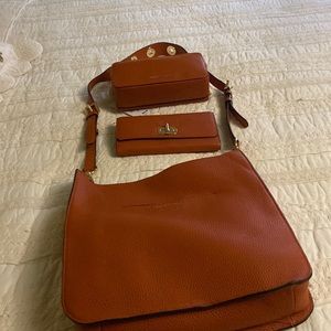 Michael KORS large crossbody with detachable strap, wallet, cosmetic case.